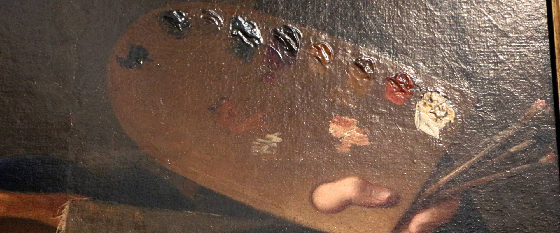 Gian domenico cerrini, la pittura regge l'autoritratto del pittore, 1650 ca., 02 tavolozza photo by Sailko